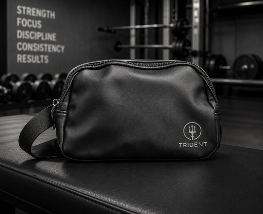 TRIDENT Mini Gym Bag – Crossbody Fanny Pack with Soft-Touch Finish