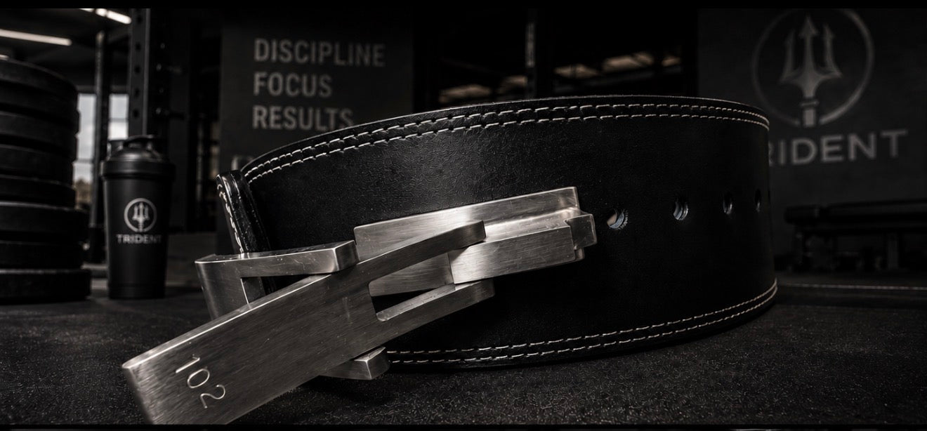 TRIDENT genuine leather lifting belt 316 stainless steel for powerlifting and heavy squats